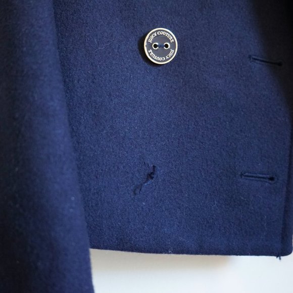Juicy Couture Navy Wool-Blend Peacoat Size M - Picture 5 of 10